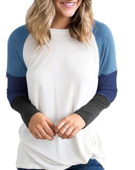 FV Relay Tops - NWT-Womens FV Relaying Long Sleeve Patchwork Shirt